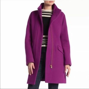 J.Crew Wool Blend Stadium Cloth Nello Gori Cocoon Coat Bright Plum  Size 6